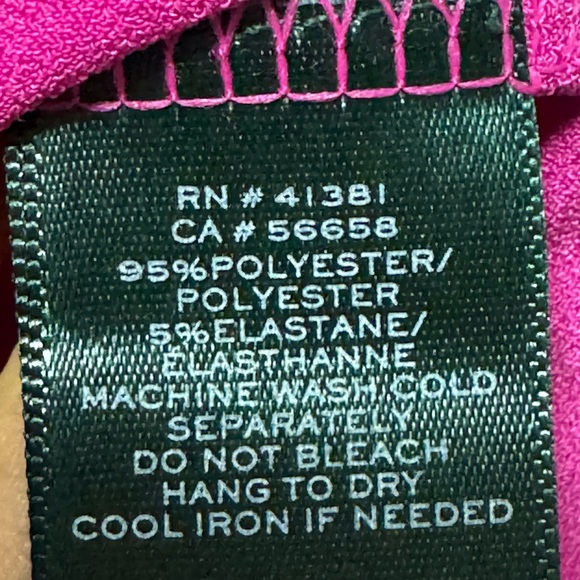 Lauren Ralph Lauren Top Fuschia Pink 3/4
Sleeve Button Tunic Blouse - Picture 8 of 9